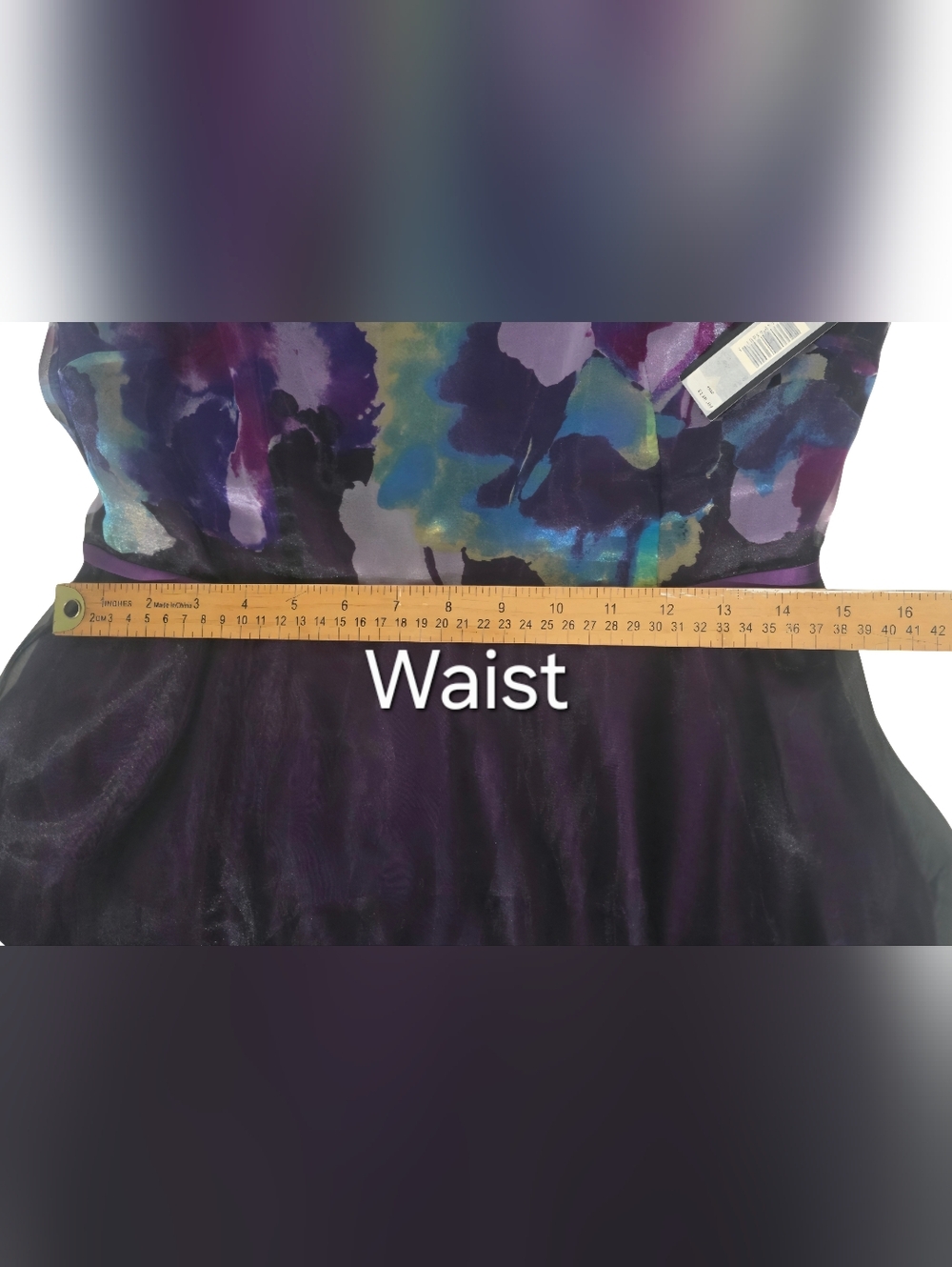 Tahari ASL Sleeveless Purple Floral Fit-and-Flare Dress Size 8 NWT - Picture 12 of 15